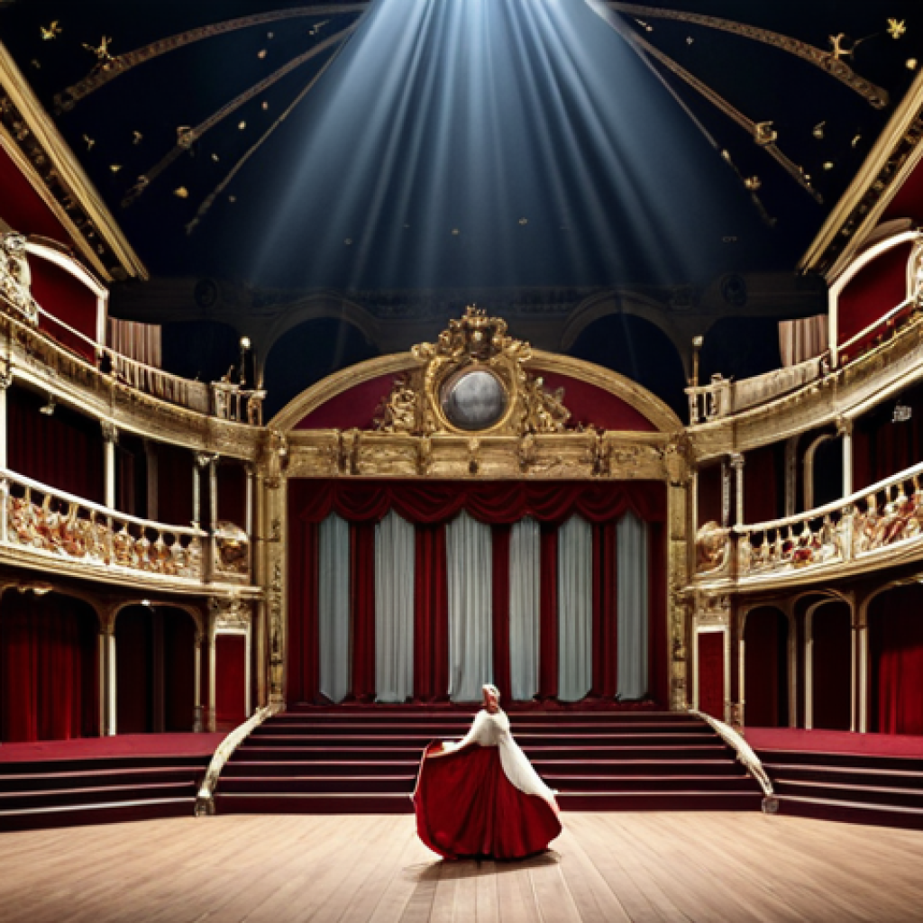 **A dramatic opera scene at La Monnaie theater in Brussels,