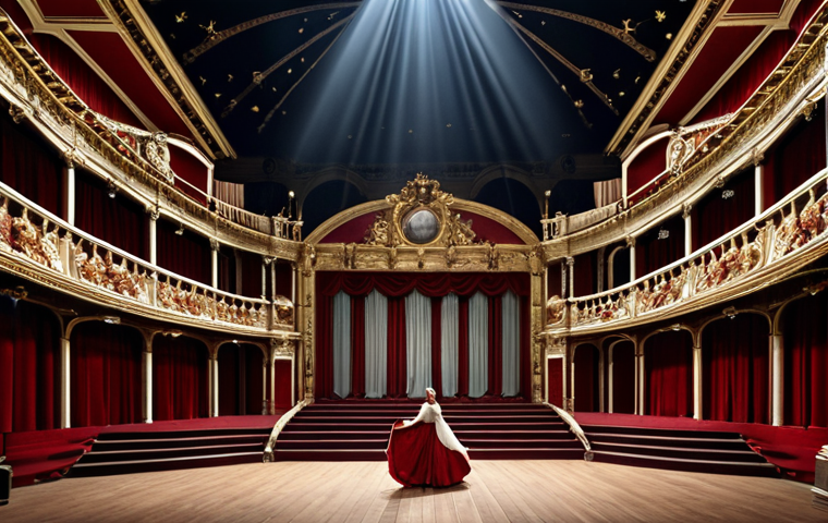 **A dramatic opera scene at La Monnaie theater in Brussels,